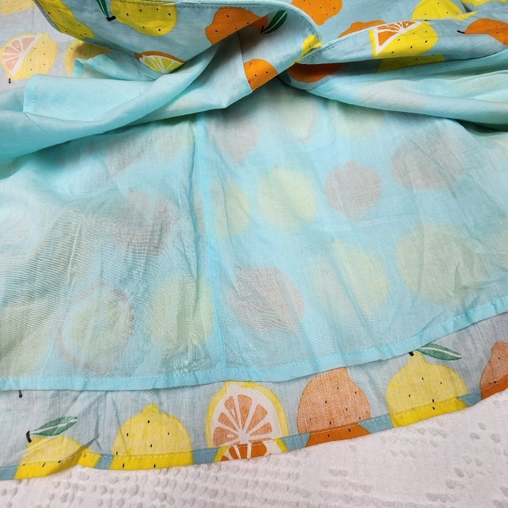 Modcloth Blue Dress with Yellow and Orange Citrus Print - Picture 10 of 14